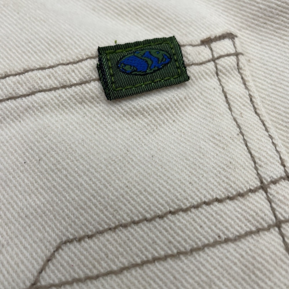 GRASS ROOTS Women Ivory Denim Shorts Sz 5/6 100% Cotton High Rise Roll Hem USA - Picture 9 of 16